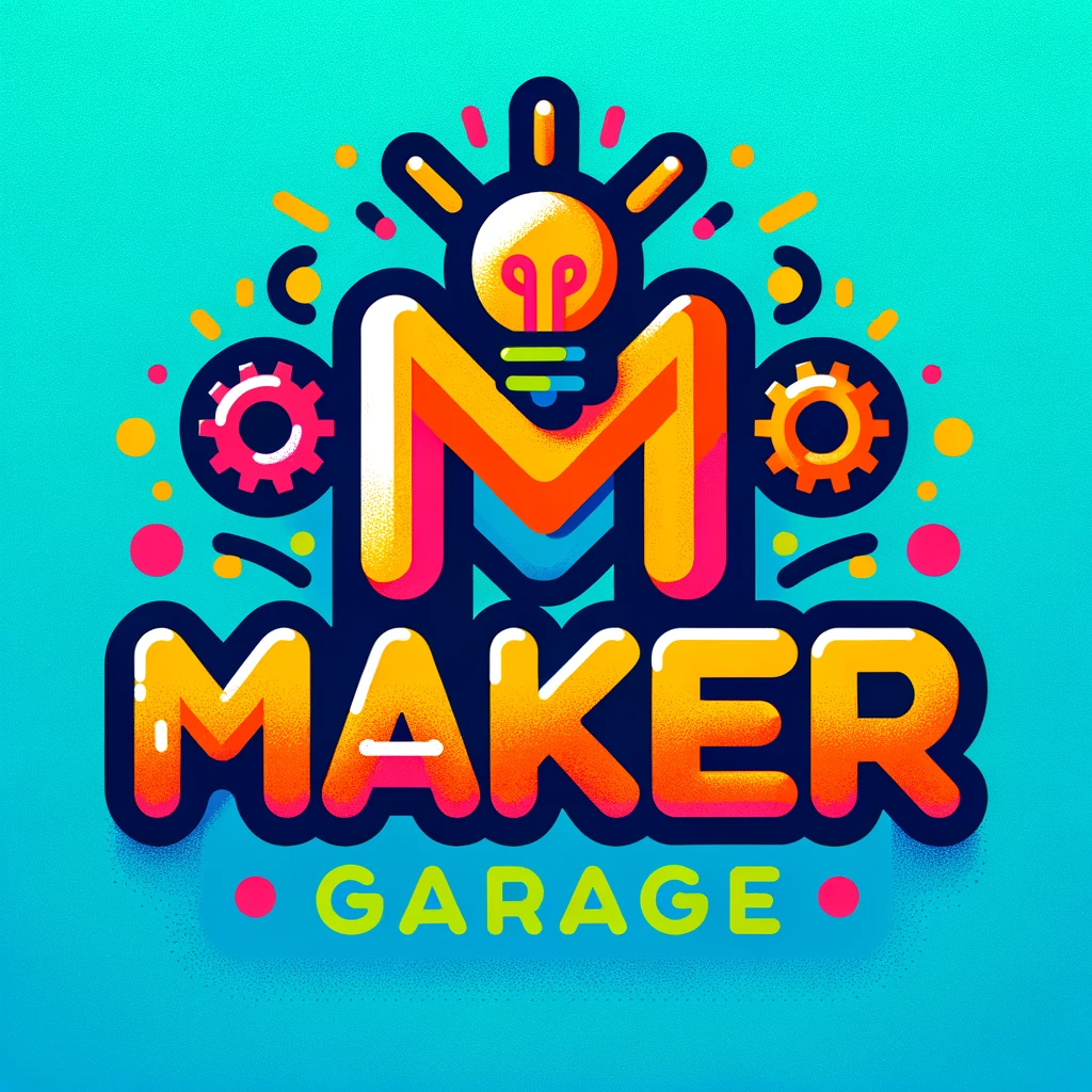 Logo de Maker Garage Py: una lamparita entre engranajes sobre la letra M